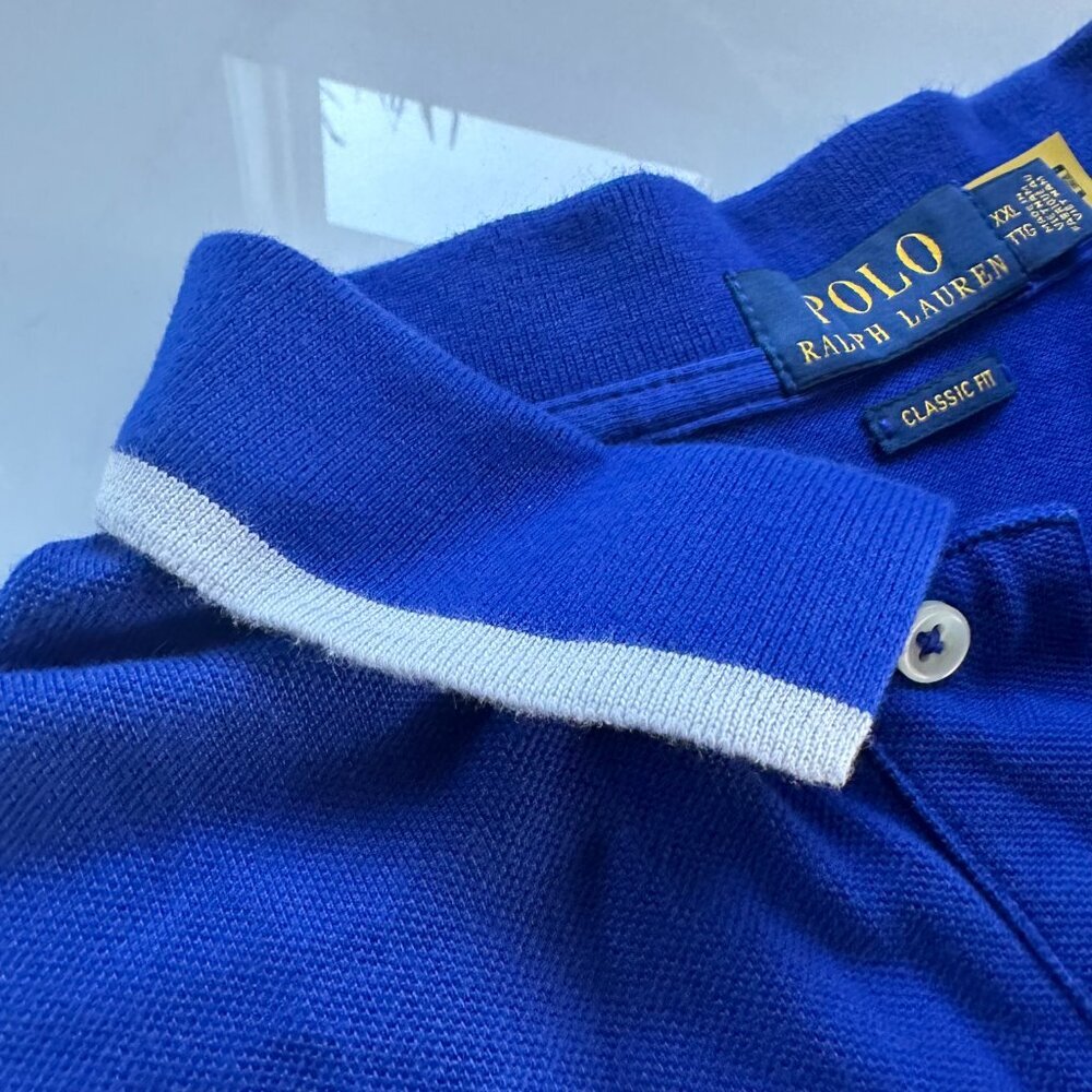 Ralph Lauren | Bear Polo Shirt | XXL | Classic Fit | Royal Blue | 100% Cotton - Picture 10 of 16